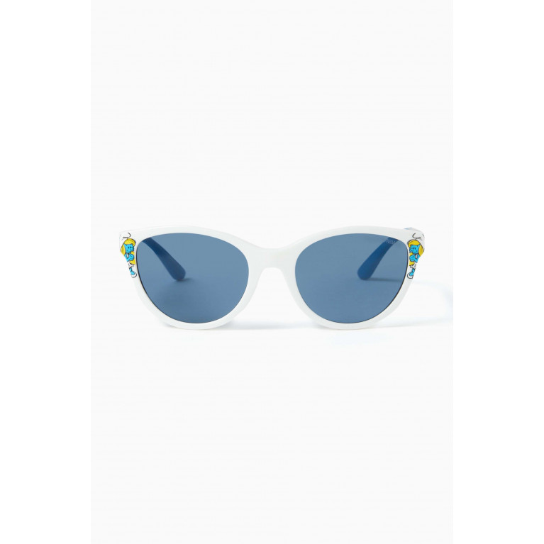Emporio Armani - Cat-eye Sunglasses in Shiny Transparent Acetate Blue
