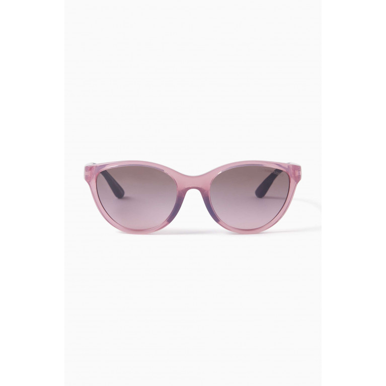 Emporio Armani - Cat-eye Sunglasses in Shiny Transparent Acetate Pink