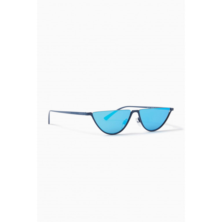 Emporio Armani - D-frame Sunglasses in Metal Blue
