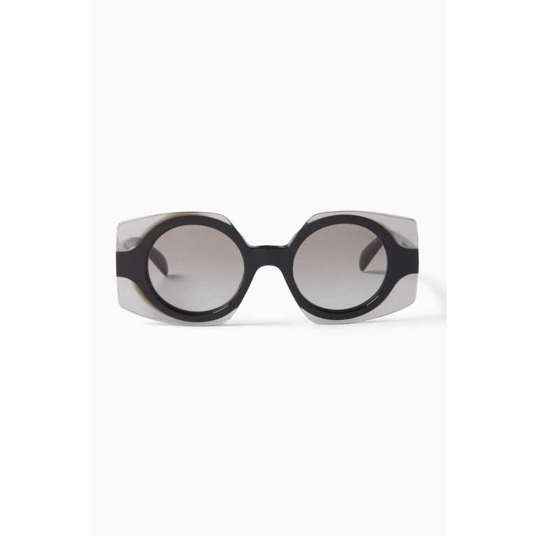Emporio Armani - Round Frame Sunglasses in Acetate Grey