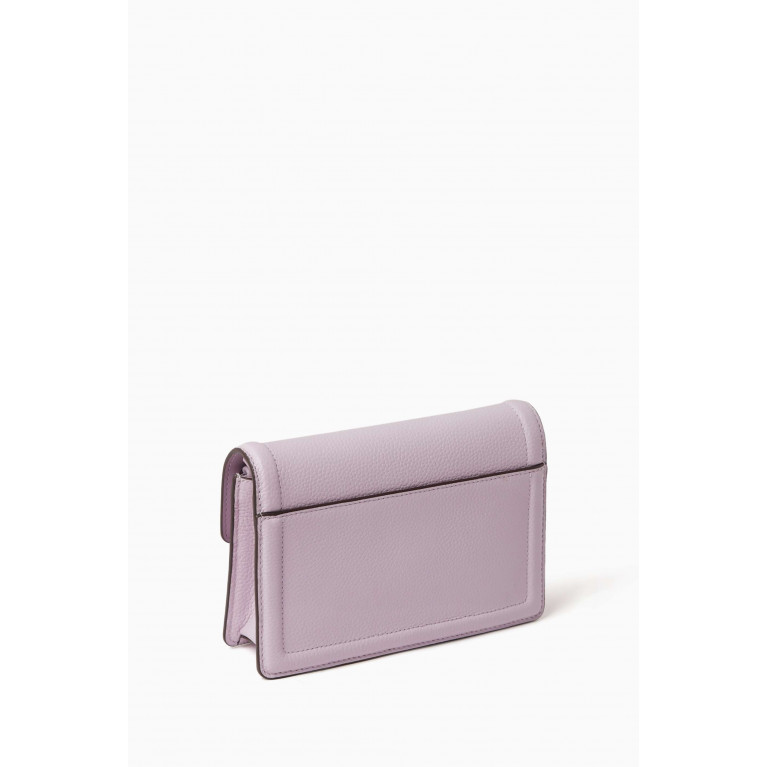 Kate Spade New York - Knott Flap Crossbody Bag in Pebbled Leather Purple