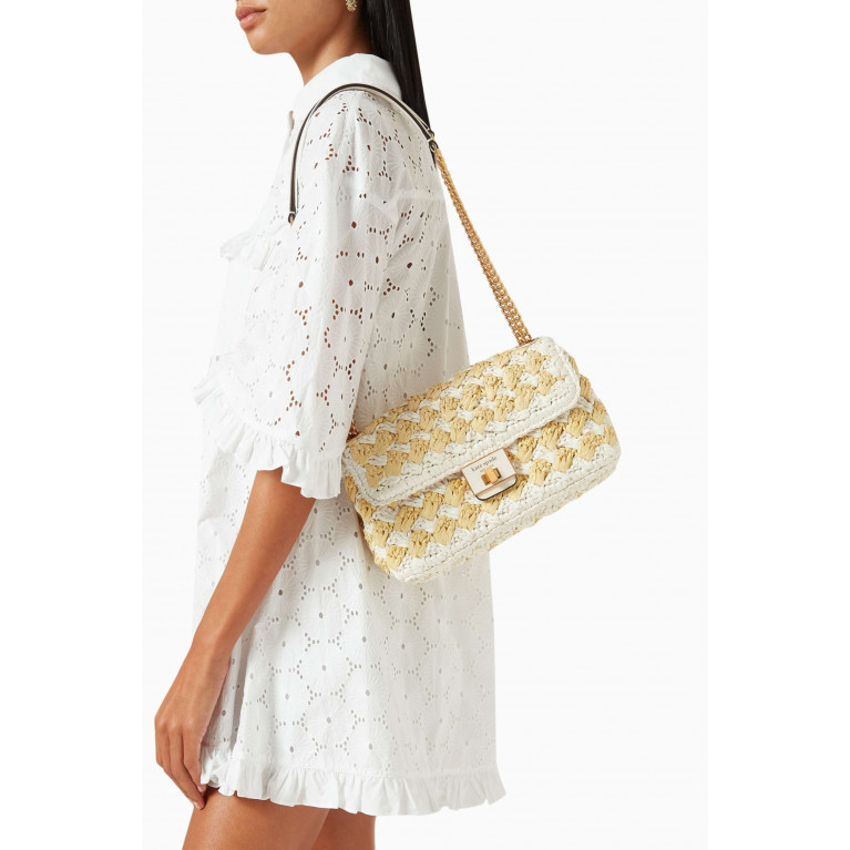 Kate Spade New York - Medium Evelyn Convertible Shoulder Bag in Crochet Raffia