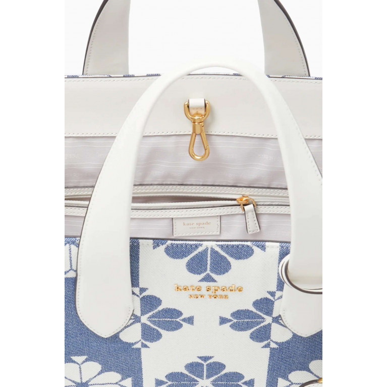 Kate Spade New York - Large Spade Flower Manhattan Tote in Canvas White