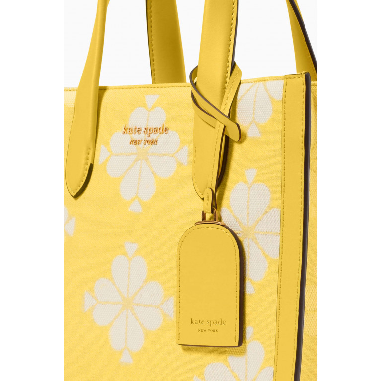 Kate Spade New York - Small Manhattan Tote Bag in Canvas Jacquard Yellow