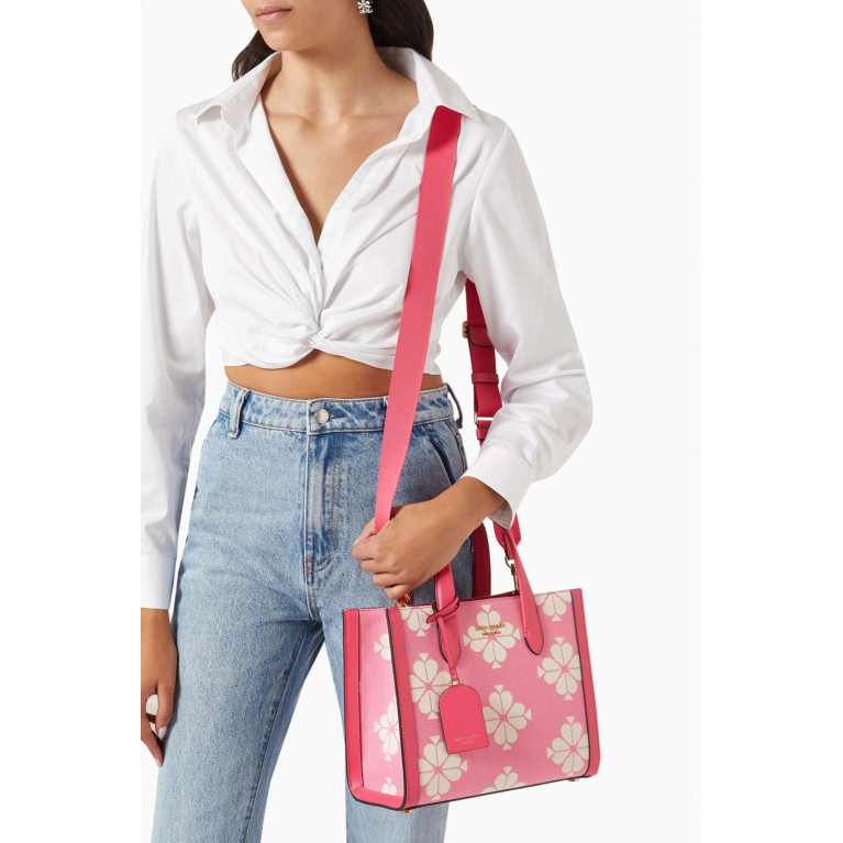 Kate Spade New York - Small Manhattan Tote Bag in Canvas Jacquard Pink
