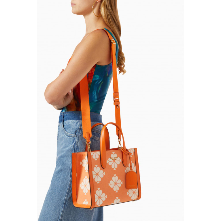 Kate Spade New York - Small Manhattan Tote Bag in Canvas Jacquard Orange