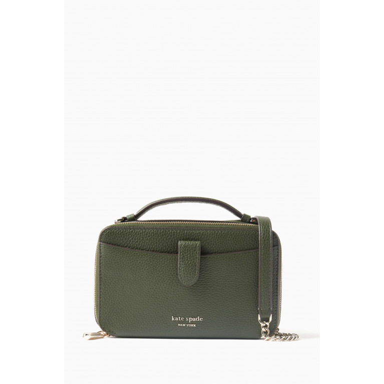 Kate Spade New York - Hudson Crossbody Bag in Pebbled Leather Green