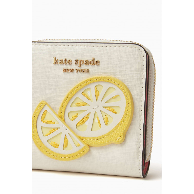 Kate Spade New York - Lemon Drop Zip-around Waller in Saffiano Leather