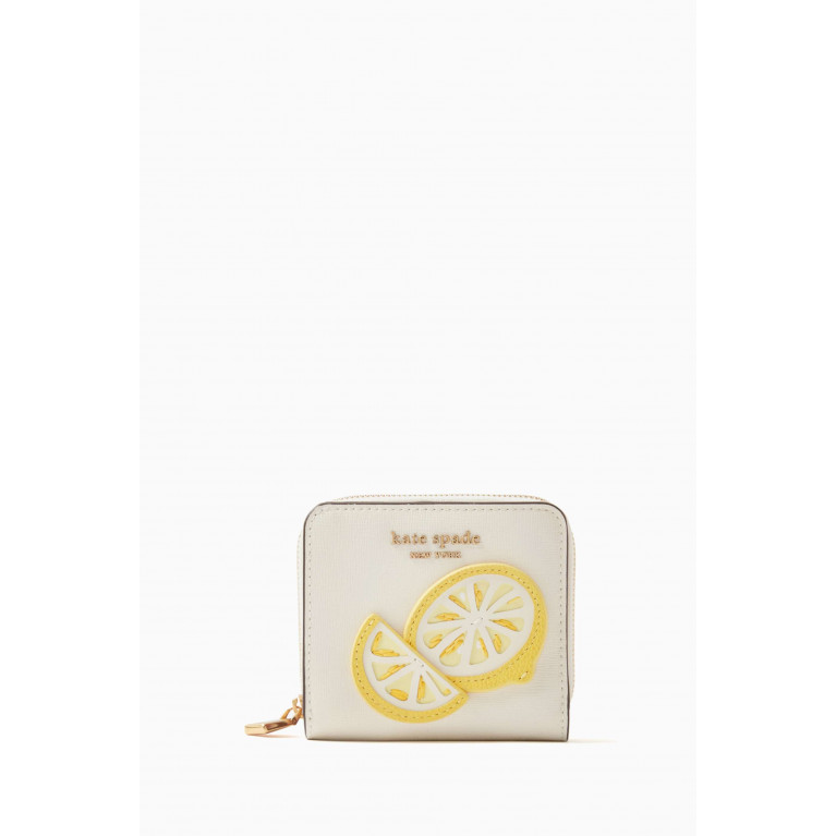 Kate Spade New York - Lemon Drop Zip-around Waller in Saffiano Leather