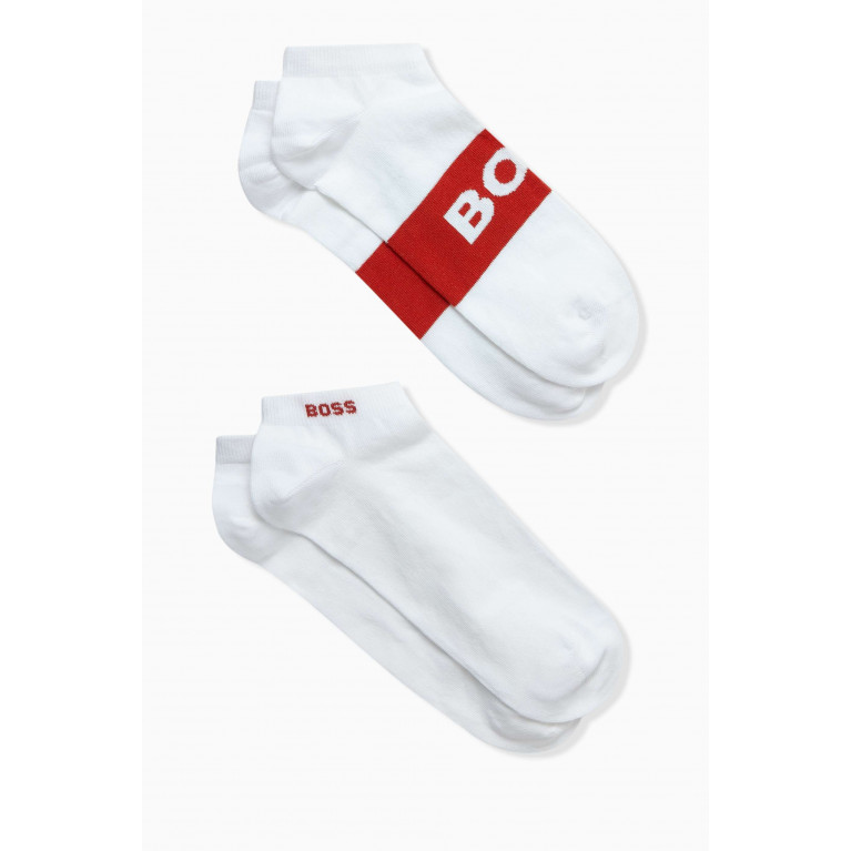 Boss - Logo Ankle Socks in Cotton-blend, Set of 2
