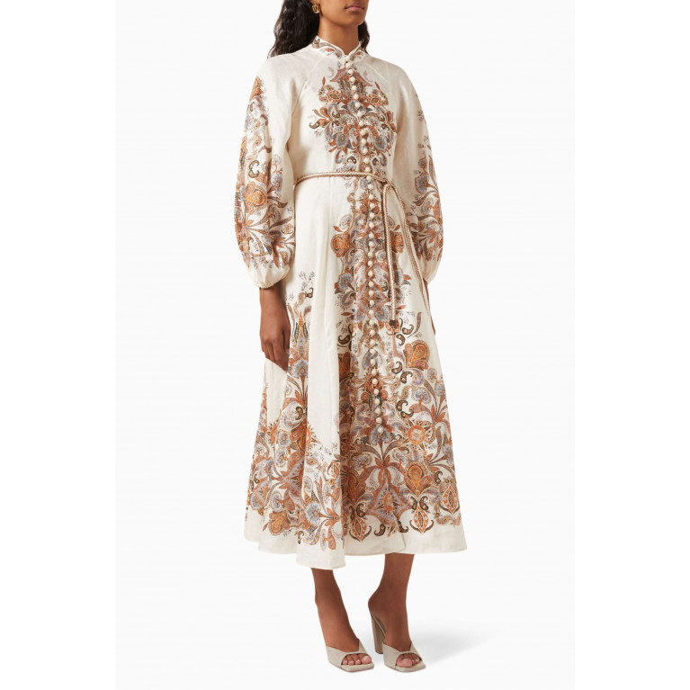 Zimmermann - Devi Paisley-print Midi Dress in Linen