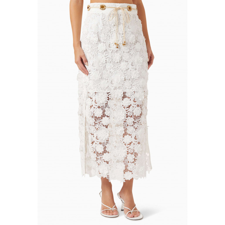 Zimmermann - Raie Lace Flower Skirt