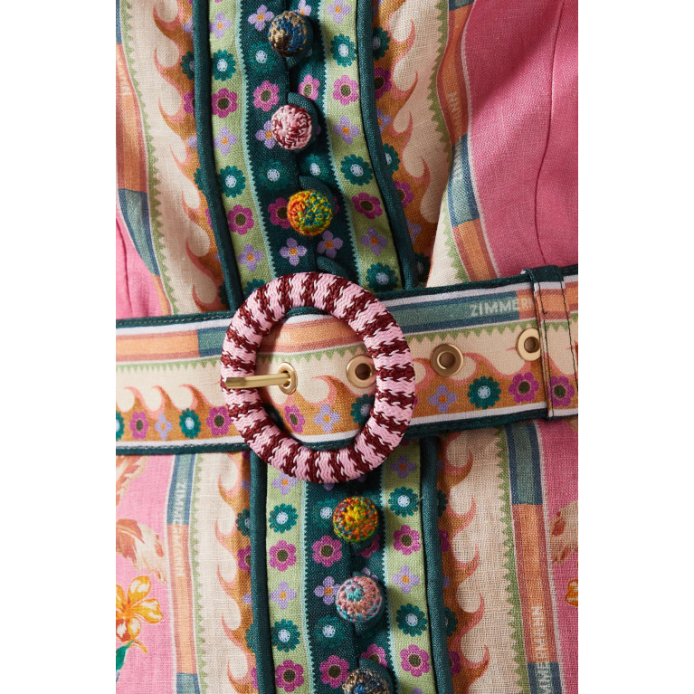 Zimmermann - Ginger Buttoned Mini Dress in Linen