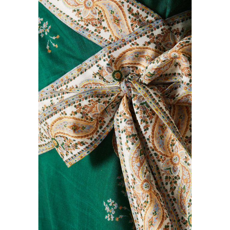 Zimmermann - Devi Wrap Midi Dress in Cotton