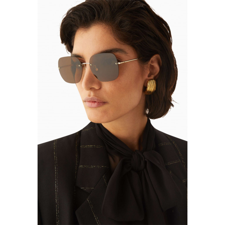 Jimmy Fairly - The Pia Square Sunglasses in Metal