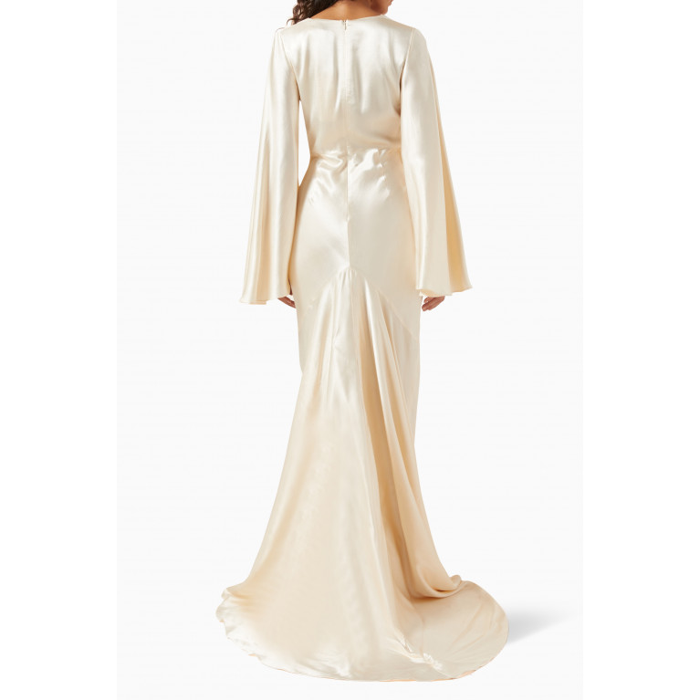 Shona Joy - La Lune Flared-sleeve Maxi Dress in Viscose-silk