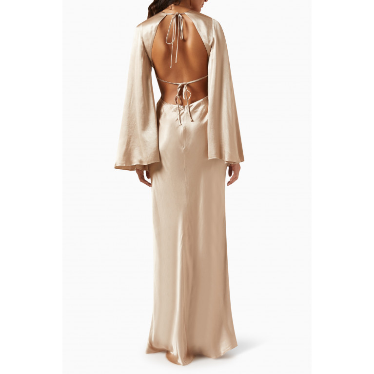Shona Joy - La Lune Open-back Maxi Dress in Viscose-silk