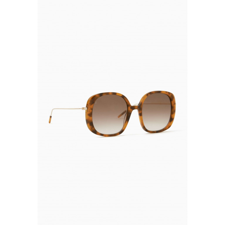 Jimmy Fairly - Marilu Oversized Sunglasses in Acetate & Metal Brown