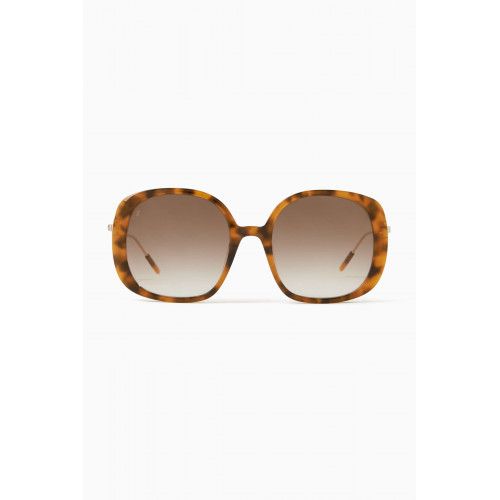 Jimmy Fairly - Marilu Oversized Sunglasses in Acetate & Metal Brown