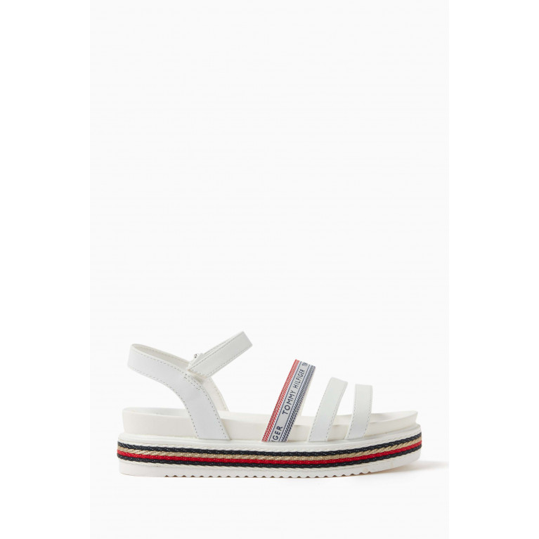 Tommy Hilfiger - Logo Tape Platform Sandals in Faux Leather