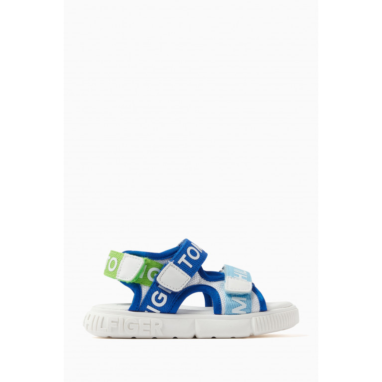 Tommy Hilfiger - Logo Velcro Sandals in Mesh Fabric