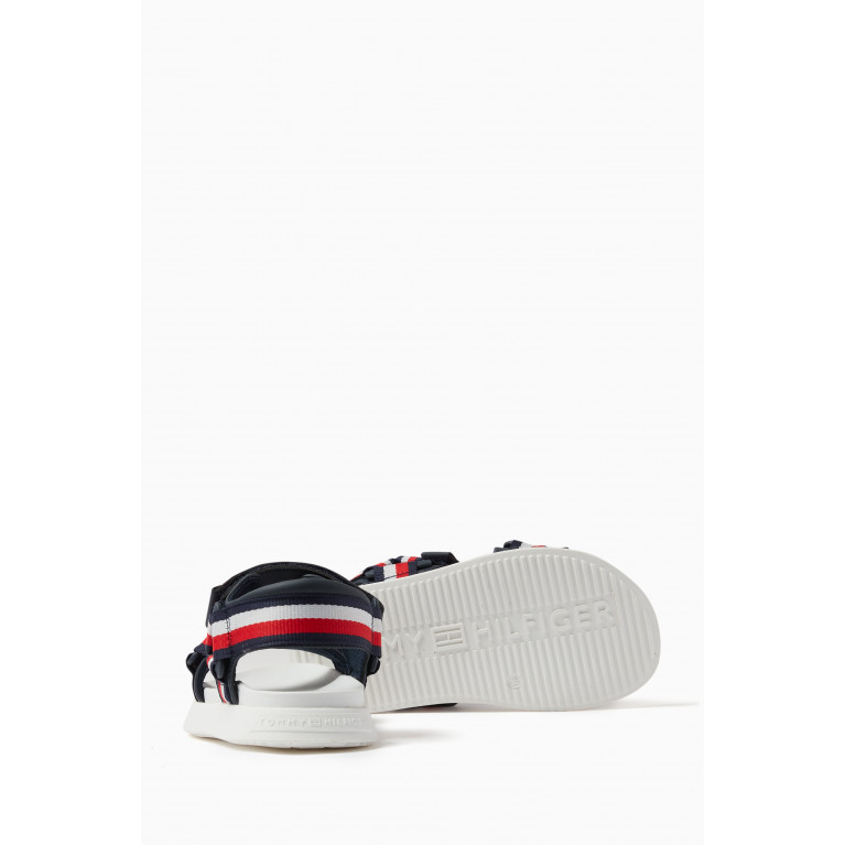 Tommy Hilfiger - Stripes Velcro Sandals in Faux Leather