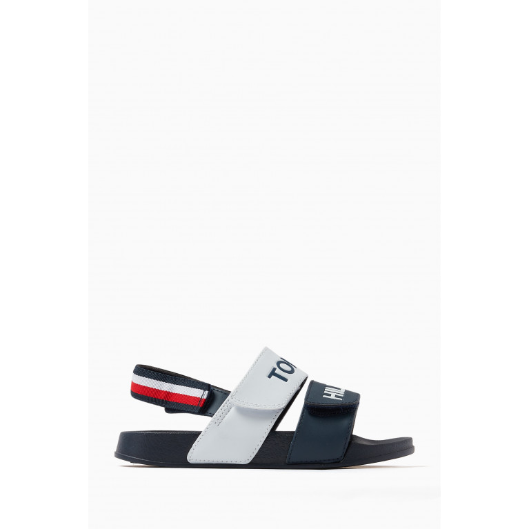 Tommy Hilfiger - Logo Velcro Sandals in Faux Leather