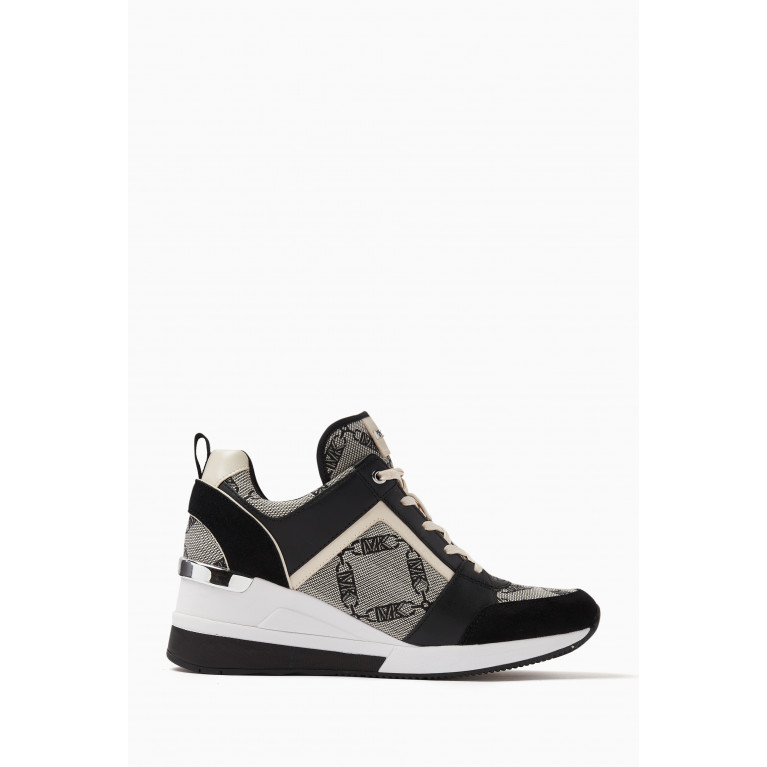 MICHAEL KORS - Georgie Lace-up Sneakers in Empire Logo Jacquard
