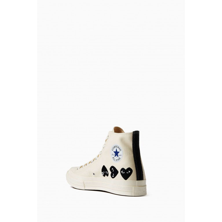 Comme des Garçons PLAY - x Converse Chuck 70 High Top Sneakers in Canvas White