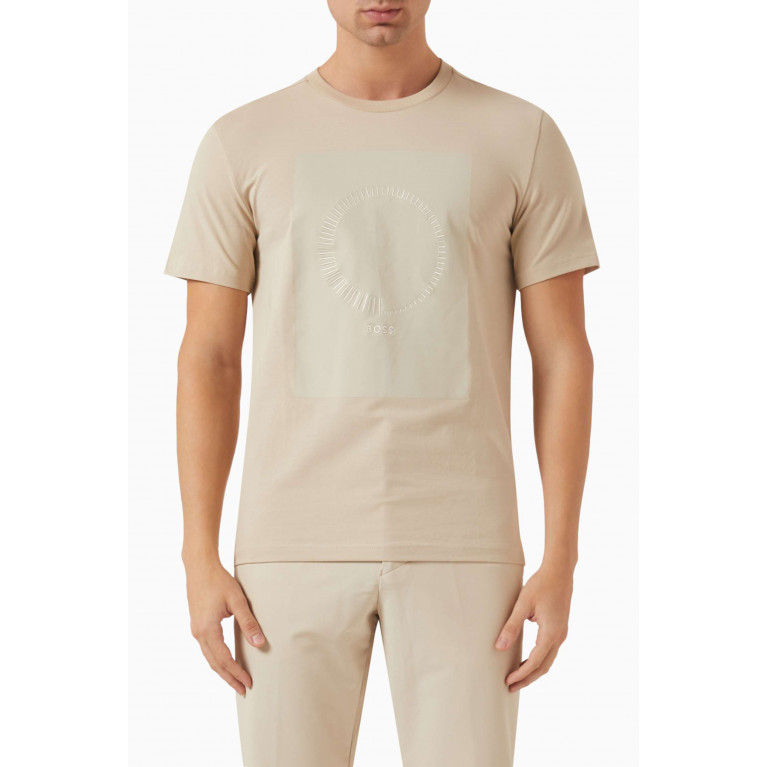 Boss - Graphic Logo T-shirt in Stretch Cotton