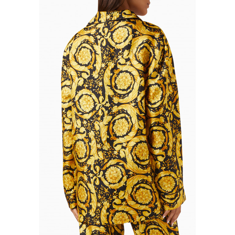 Versace - Barocco-print Pyjama Shirt in Silk-twill