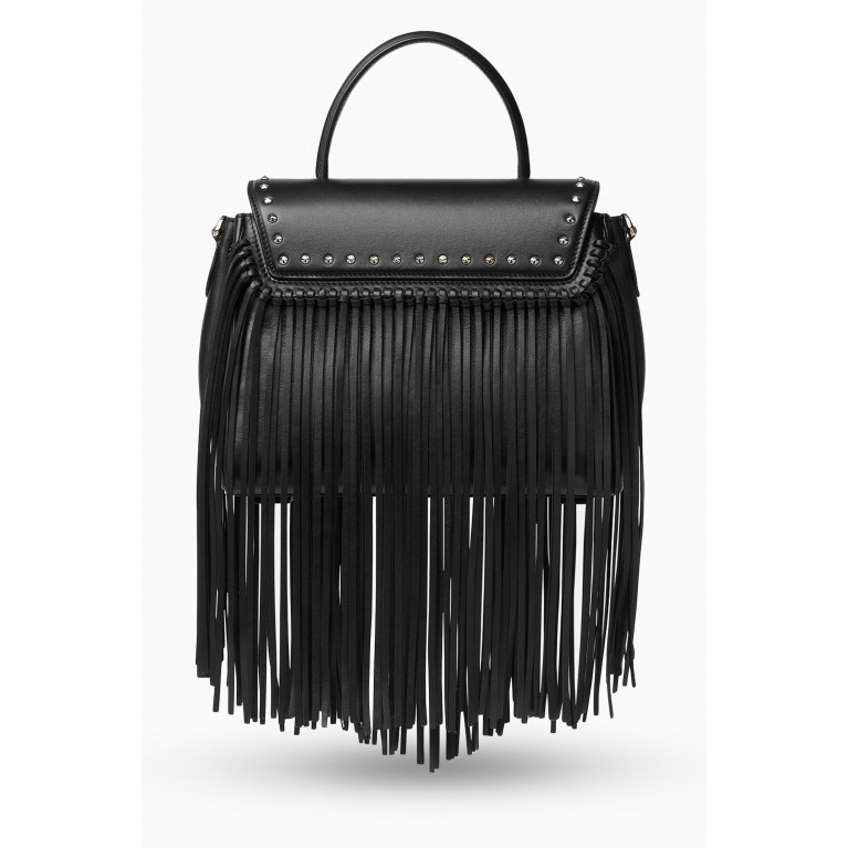Versace - Medium La Medusa Fringed Handbag in Leather