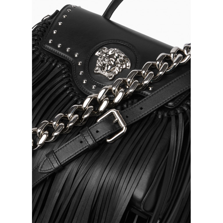 Versace - Medium La Medusa Fringed Handbag in Leather