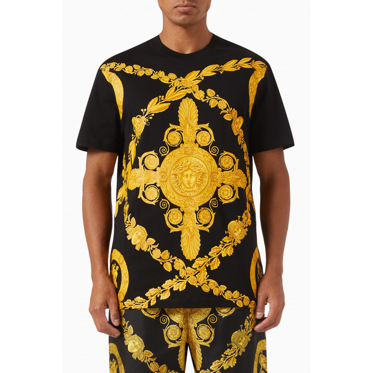 Versace - Maschera Baroque Print T-shirt in Cotton Jersey