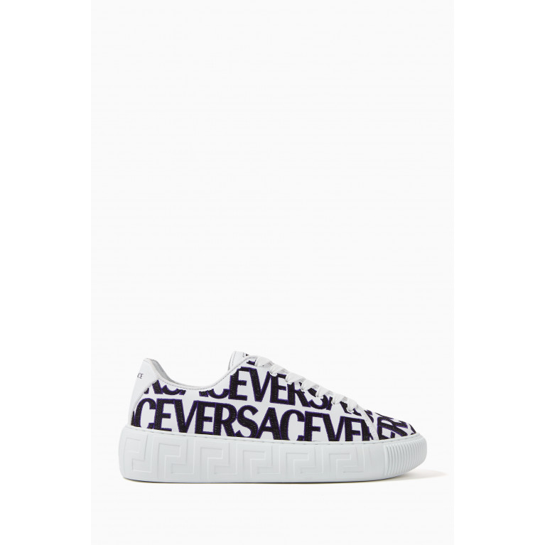 Versace - Versace Allover La Greca Sneakers in Canvas