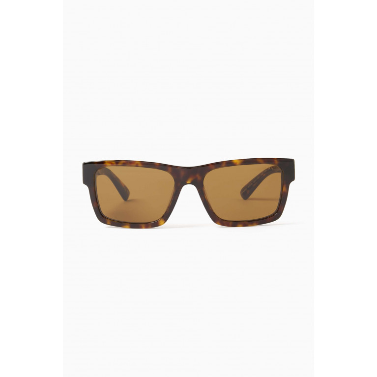 Prada - Rectangle Tortoiseshell Sunglasses in Acetate