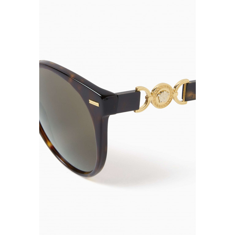 Versace - Medallion Round Sunglasses in Acetate