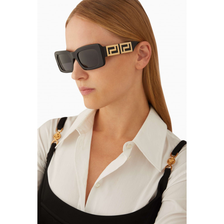 Versace - Endless Greca Rectangle Sunglasses