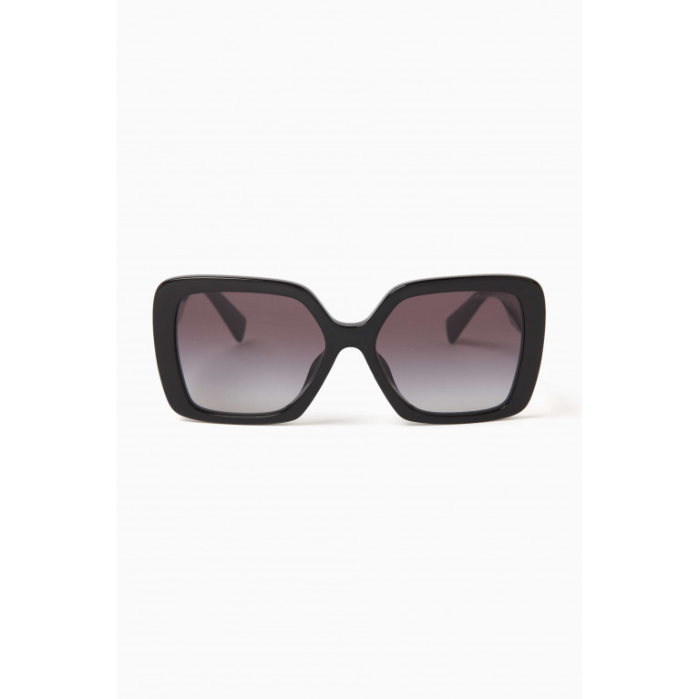 Miu Miu - Irregular Frame Logo Sunglasses in Acetate