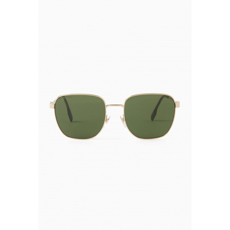 Burberry - Icon Stripe Square Sunglasses in Metal & Acetate
