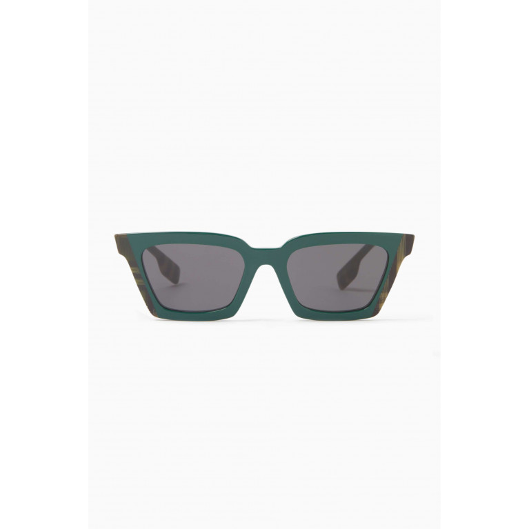 Burberry - Vintage Check Rectangular Sunglasses in Acetate