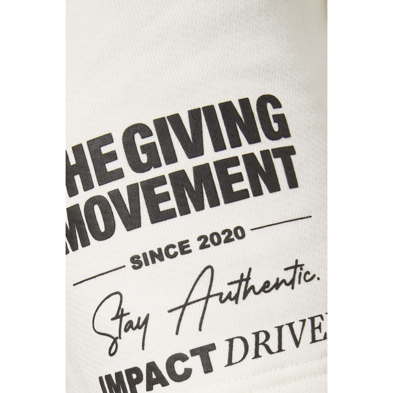 The Giving Movement - Street Print Logo Shorts in Organic Fleece Neutral