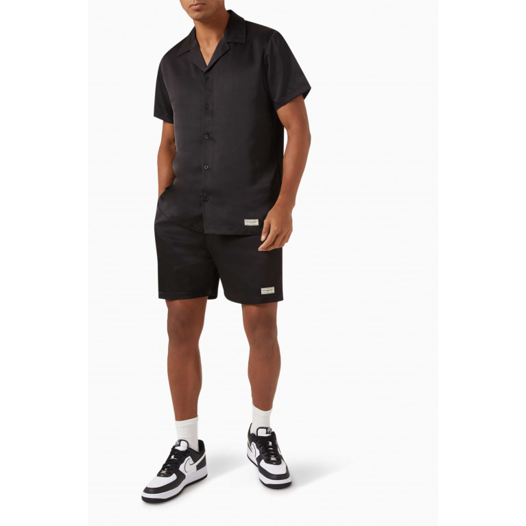 The Giving Movement - Relaxed Logo Shorts in Satin