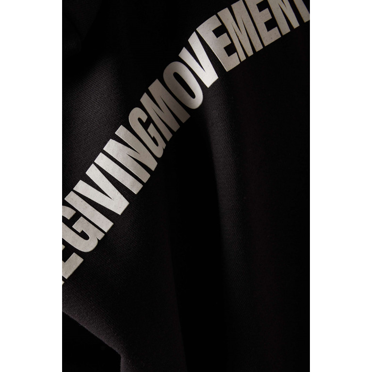 The Giving Movement - Oversized Logo Hoodie in Organic Cotton-blend Black