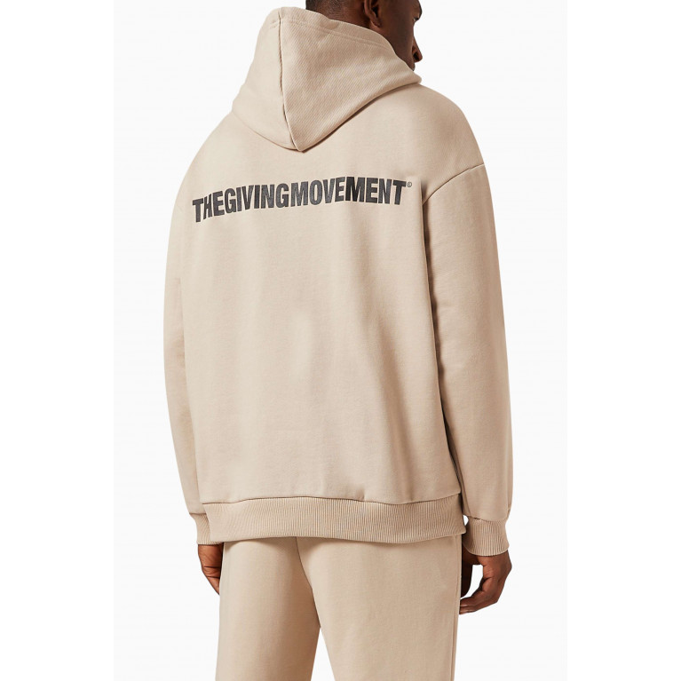 The Giving Movement - Oversized Logo Hoodie in Organic Cotton-blend Neutral