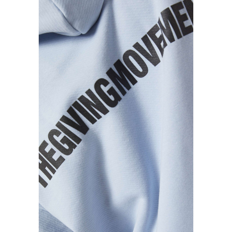 The Giving Movement - Oversized Logo Hoodie in Organic Cotton-blend Blue