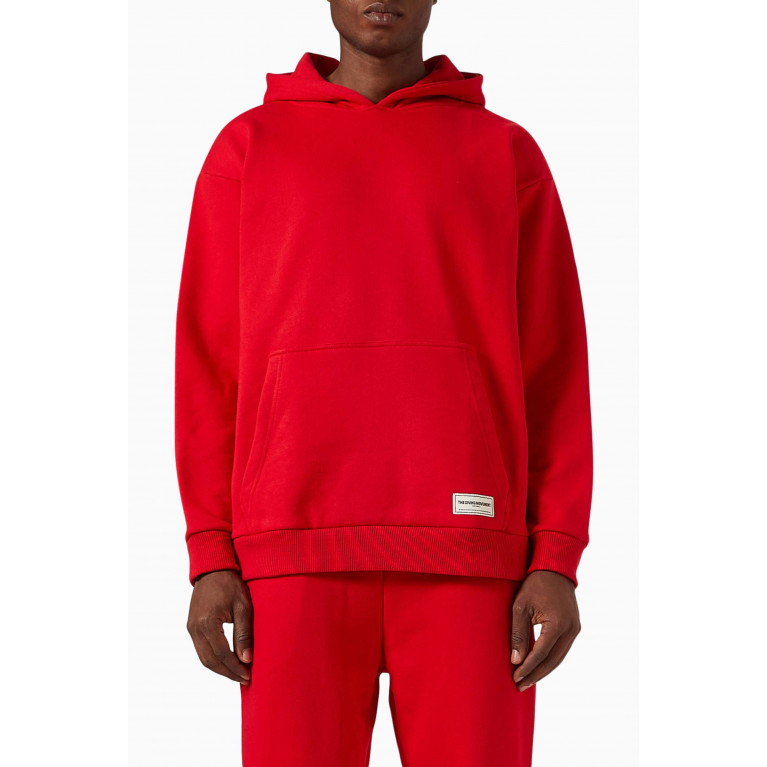 The Giving Movement - Oversized Logo Hoodie in Organic Cotton-blend Red