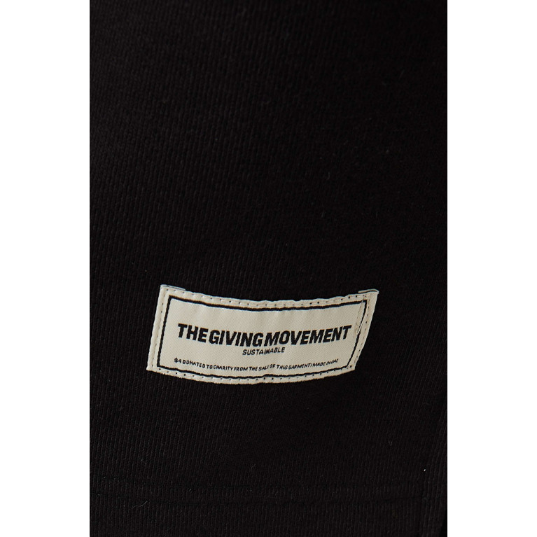 The Giving Movement - Logo Wide-leg Sweatpants in Organic Cotton-blend Black