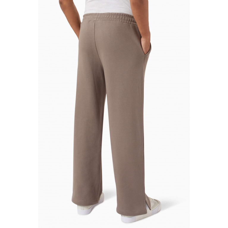 The Giving Movement - Logo Wide-leg Sweatpants in Organic Cotton-blend Brown