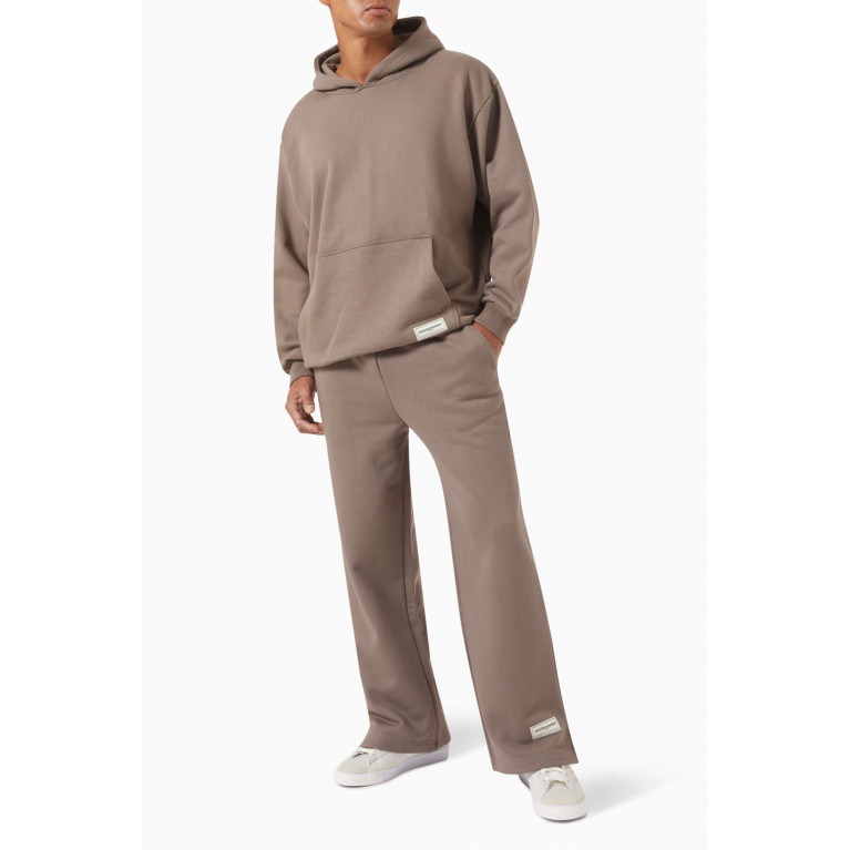 The Giving Movement - Logo Wide-leg Sweatpants in Organic Cotton-blend Brown